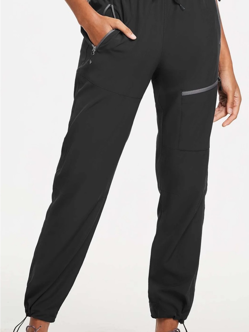 Baleaf Women's Black Drawstring Cargo Joggers